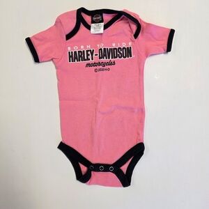Harley-Davidson Pink and Black Baby Bodysuit